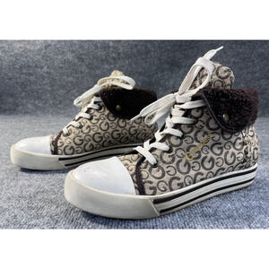 G BY GUESS Leighna Sneaker Shoe Beige and Brown Size 10 Lace Up